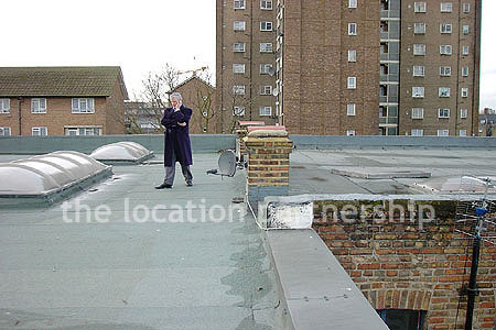 Rooftop view above minimal apartment in east London. NB new building block has been erected. Ask office for more details.