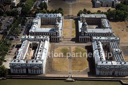 Aerial view of Historic London Buildings