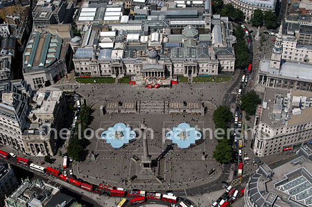 Aerial views of Trafalgar Square