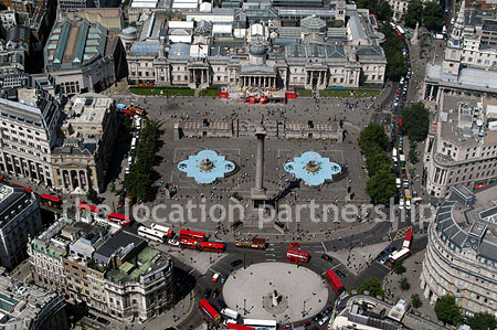 Aerial views of Trafalgar Square