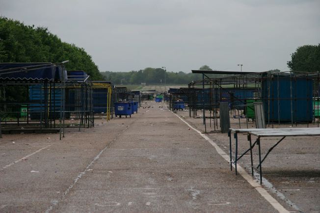 Industrial landscape used as a marketplace on weekends.