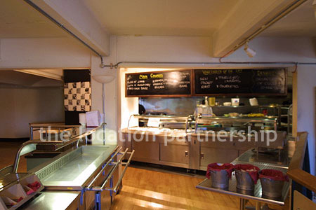 Canteen, restaurant with converted warehouse atmosphere