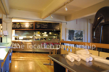 Canteen, restaurant with converted warehouse atmosphere