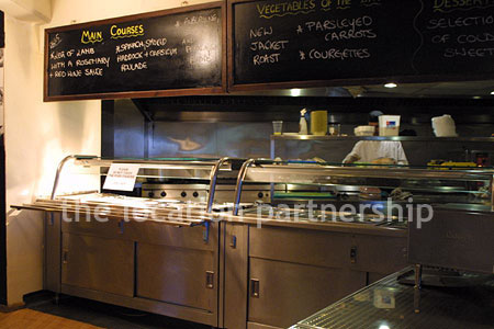 Canteen, restaurant with converted warehouse atmosphere