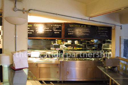 Canteen, restaurant with converted warehouse atmosphere
