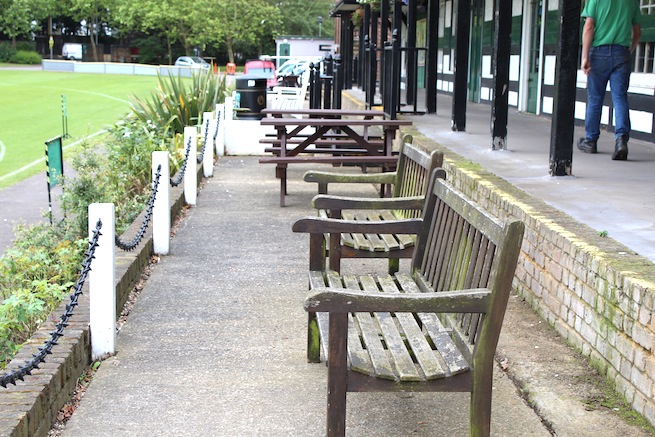 Lovely cricket pavilion built in 1886 filled with memorabilia inside. Listed building. Surrounded by cricket pitch and athletics track.