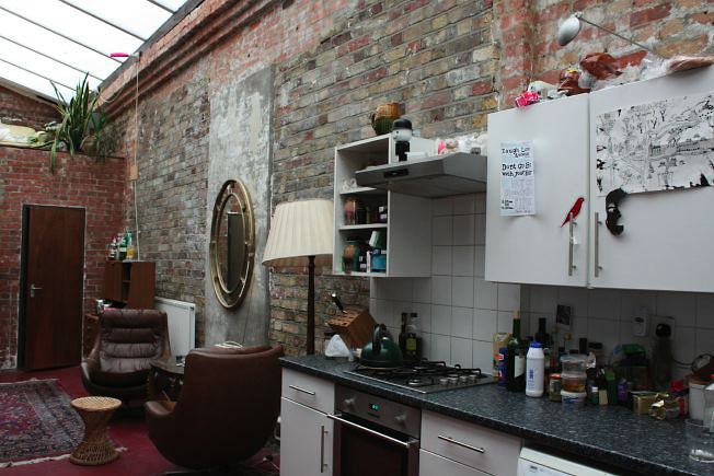 Warehouse conversion flat. Testament to the wonderful world of kitch!