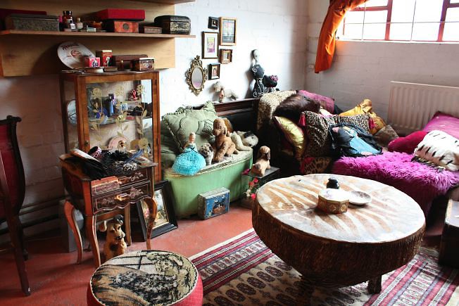 Warehouse conversion flat. Testament to the wonderful world of kitch!