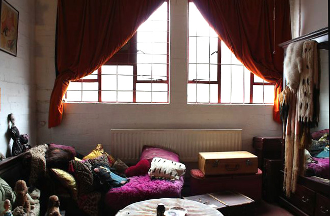 Warehouse conversion flat. Testament to the wonderful world of kitch!