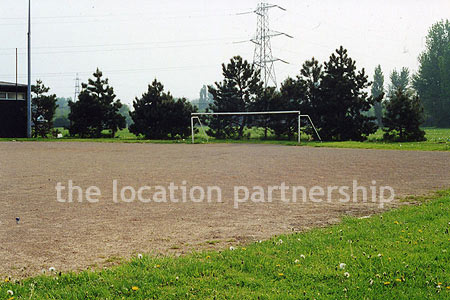 Gravel type football pitch in urban area