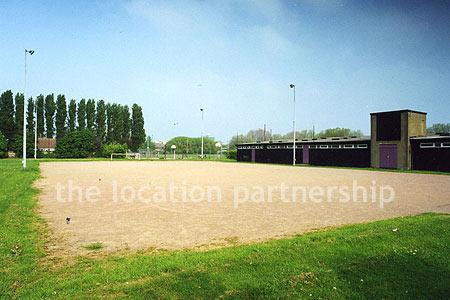 Gravel type football pitch in urban area