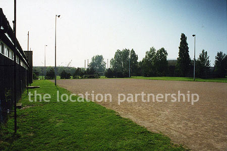 Gravel type football pitch in urban area