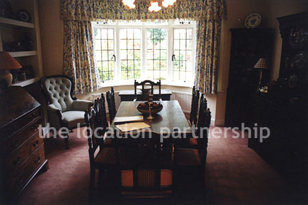 Dining room attached to living room.