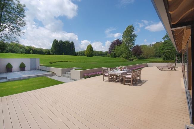 Absolutely stunning contemporary garden of a stylish modern barn conversion