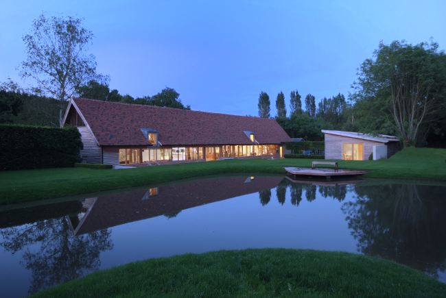 Absolutely stunning contemporary garden of a stylish modern barn conversion