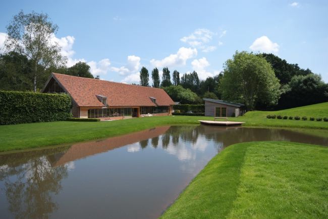 Absolutely stunning contemporary garden of a stylish modern barn conversion