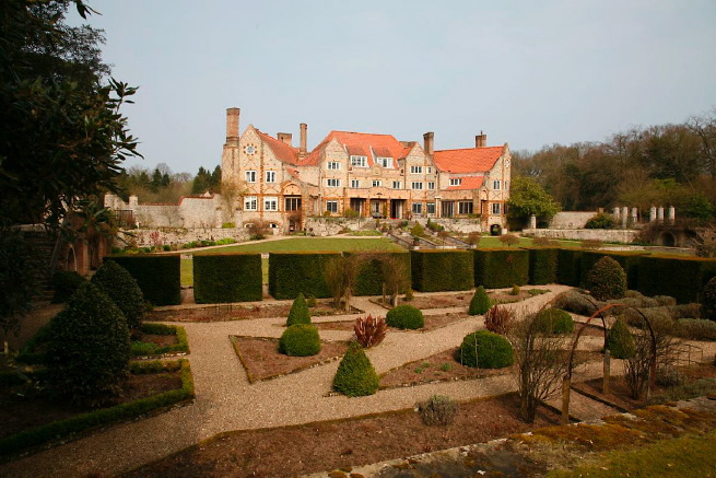 Large formal gardens, outbuildings and woodland at an amazingly eclectic country house.