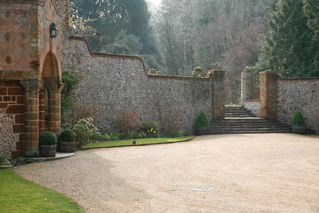 Large formal gardens, outbuildings and woodland at an amazingly eclectic country house.