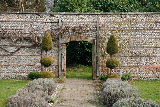 Large formal gardens, outbuildings and woodland at an amazingly eclectic country house.