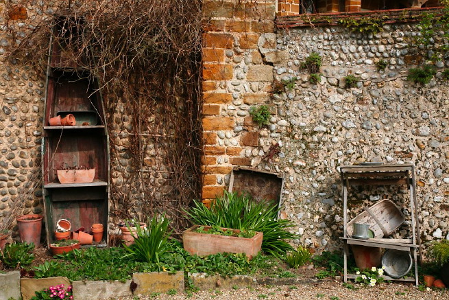 Large formal gardens, outbuildings and woodland at an amazingly eclectic country house.