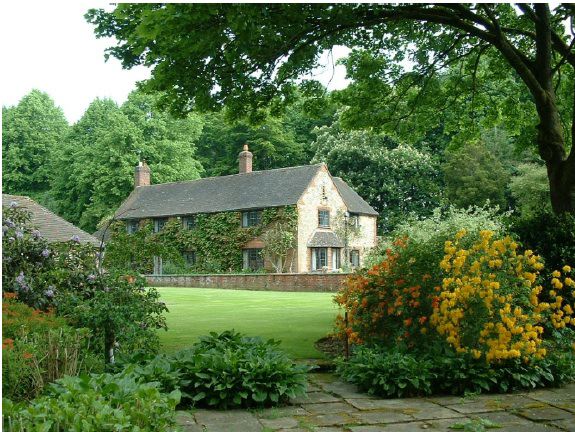 Twenty six acres of woodland garden with greenhouses, thatched folly, 2 ponds, sweeping lawns, large disused flint pit and many colourful plants.