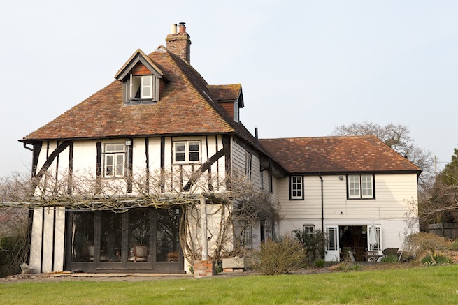 Amazing medieval hall house with beautiful country gardens, featuring vegetable garden and pond.