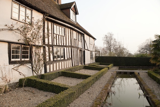 Amazing medieval hall house with beautiful country gardens, featuring vegetable garden and pond.