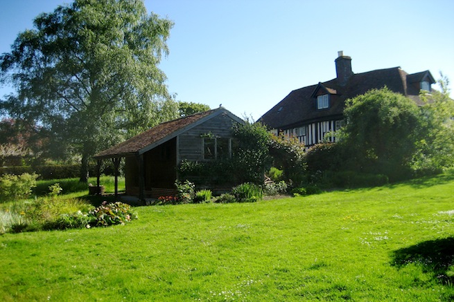 Amazing medieval hall house with beautiful country gardens, featuring vegetable garden and pond.