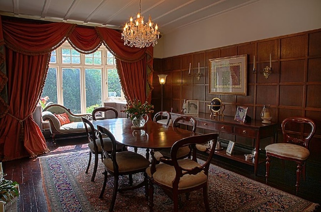 Panelled dining room in an Edwardian detached house.