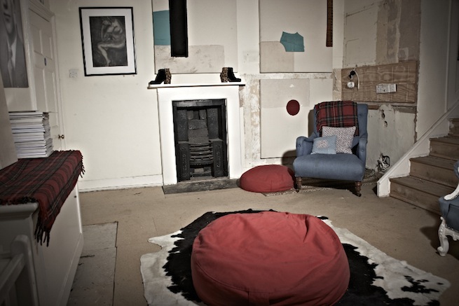 A large 17th century town house in the process of restoration. Some rooms have been done up, each with its own look and some rooms are empty.
