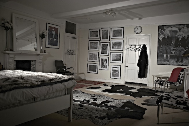 Bedrooms in a 17th century town house in the process of being restored.