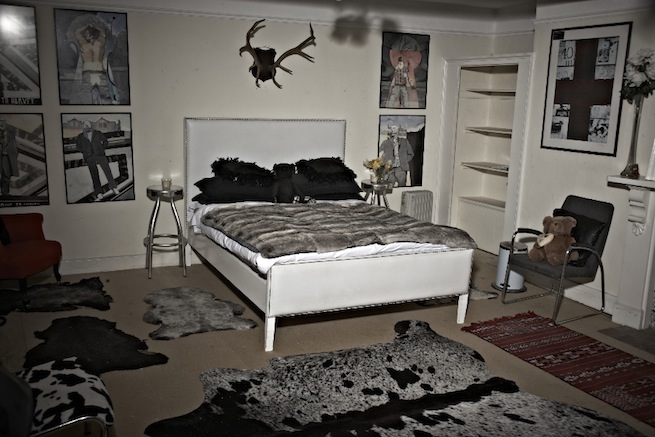 Bedrooms in a 17th century town house in the process of being restored.