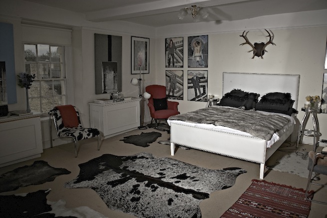Bedrooms in a 17th century town house in the process of being restored.