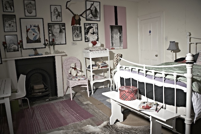 Bedrooms in a 17th century town house in the process of being restored.