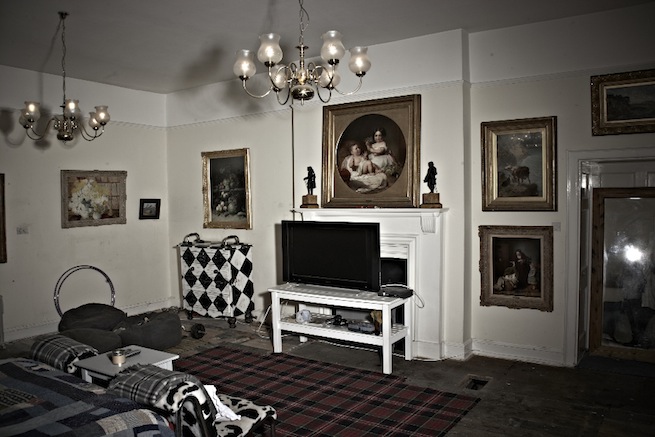 Bedrooms in a 17th century town house in the process of being restored.