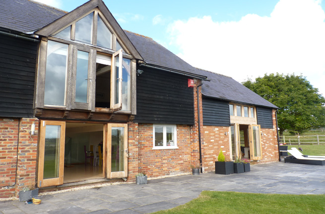Old Granary Barn dating back to 1756 with modern interior, surrounded by countryside with private paddocks