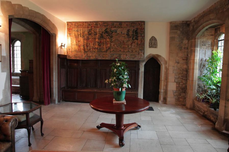 Sitting room and anti-room with stone mullion windows in a beautiful Castle