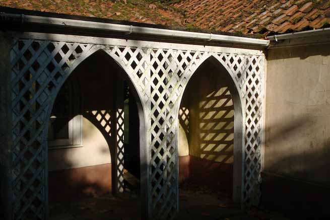 Heritage garden in large country estate featuring a Doric temple, Gothic boathouse, lakes and caves.
