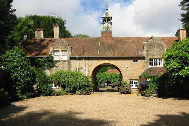 Heritage garden in large country estate featuring a Doric temple, Gothic boathouse, lakes and caves.