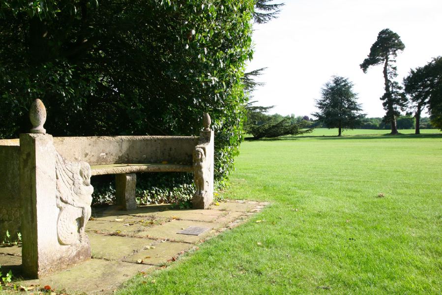 Lovely country house garden looking over a ha-ha at the surrounding countryside, within about 1 hour of Central London and easily accessible by the M4 or M40
