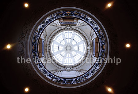 Grand, pillared marble entrance hall with impressive domed skylight. NB- Weekends only.