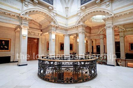 Grand, pillared marble entrance hall with impressive domed skylight. NB- Weekends only.