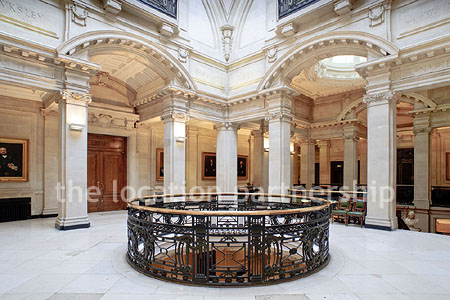 Grand, pillared marble entrance hall with impressive domed skylight. NB- Weekends only.