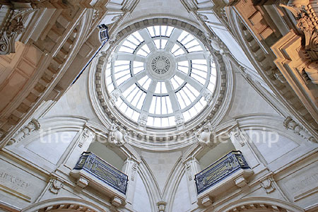 Grand, pillared marble entrance hall with impressive domed skylight. NB- Weekends only.