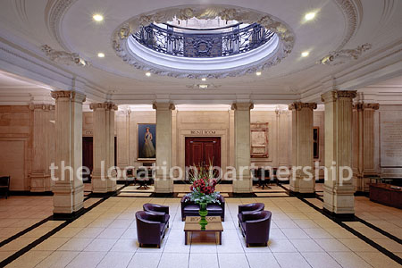 Grand, pillared marble entrance hall with impressive domed skylight. NB- Weekends only.