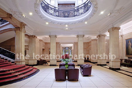 Grand, pillared marble entrance hall with impressive domed skylight. NB- Weekends only.