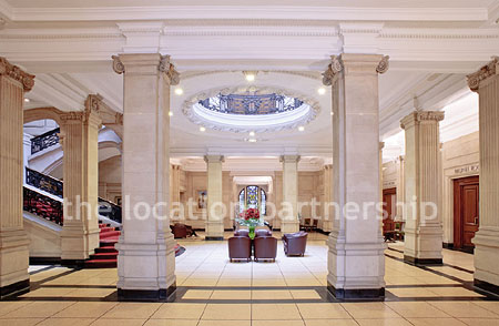 Grand, pillared marble entrance hall with impressive domed skylight. NB- Weekends only.