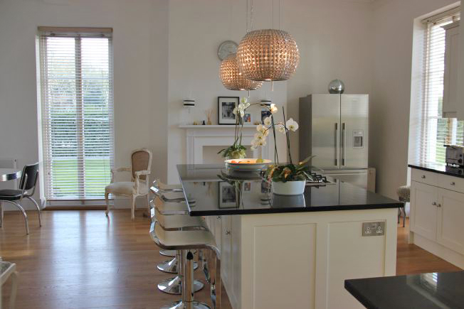 Large modern designer kitchen - very light and airy and open plan. NB- stills or small shoots preferred.