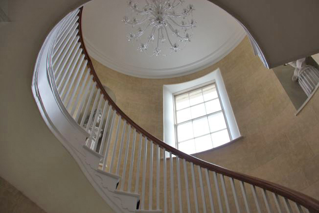 Stunning spiral, sweeping staircase in Georgian house. NB- stills and smaller shoots preferred.