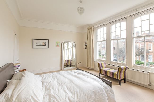 Three double bedrooms in large Victorian house, all very modern and neutral.